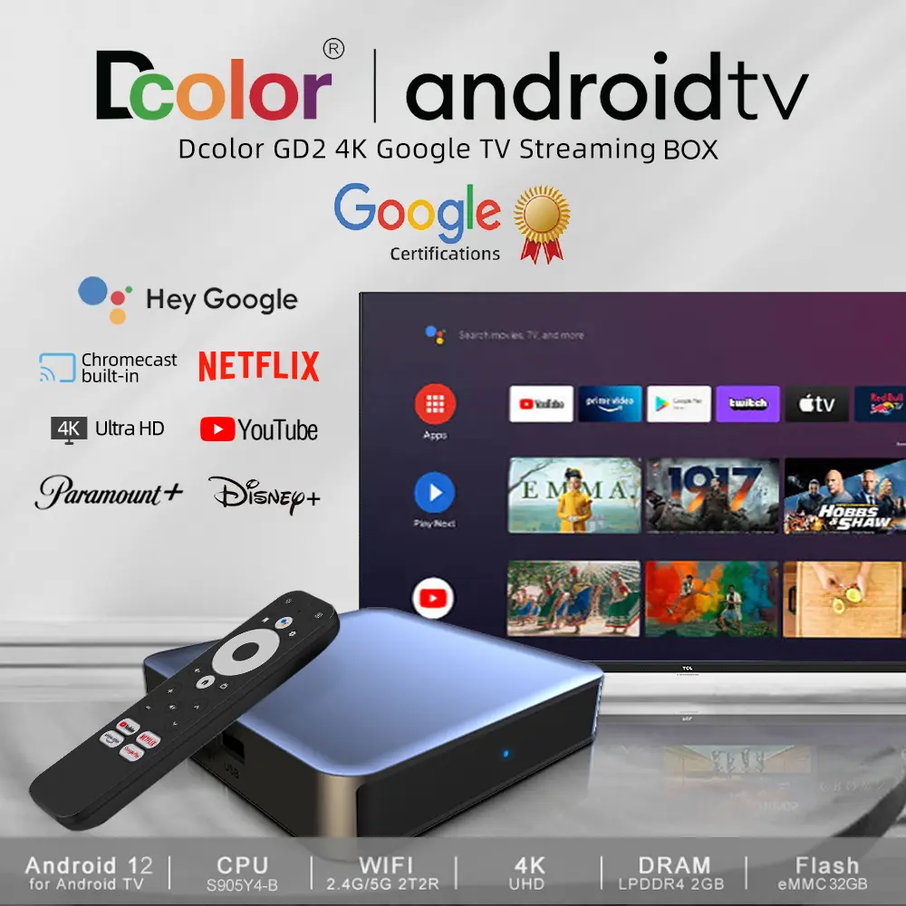 GD2 Google Certified Amlogic S905y4 tv boxes manufacturer 1